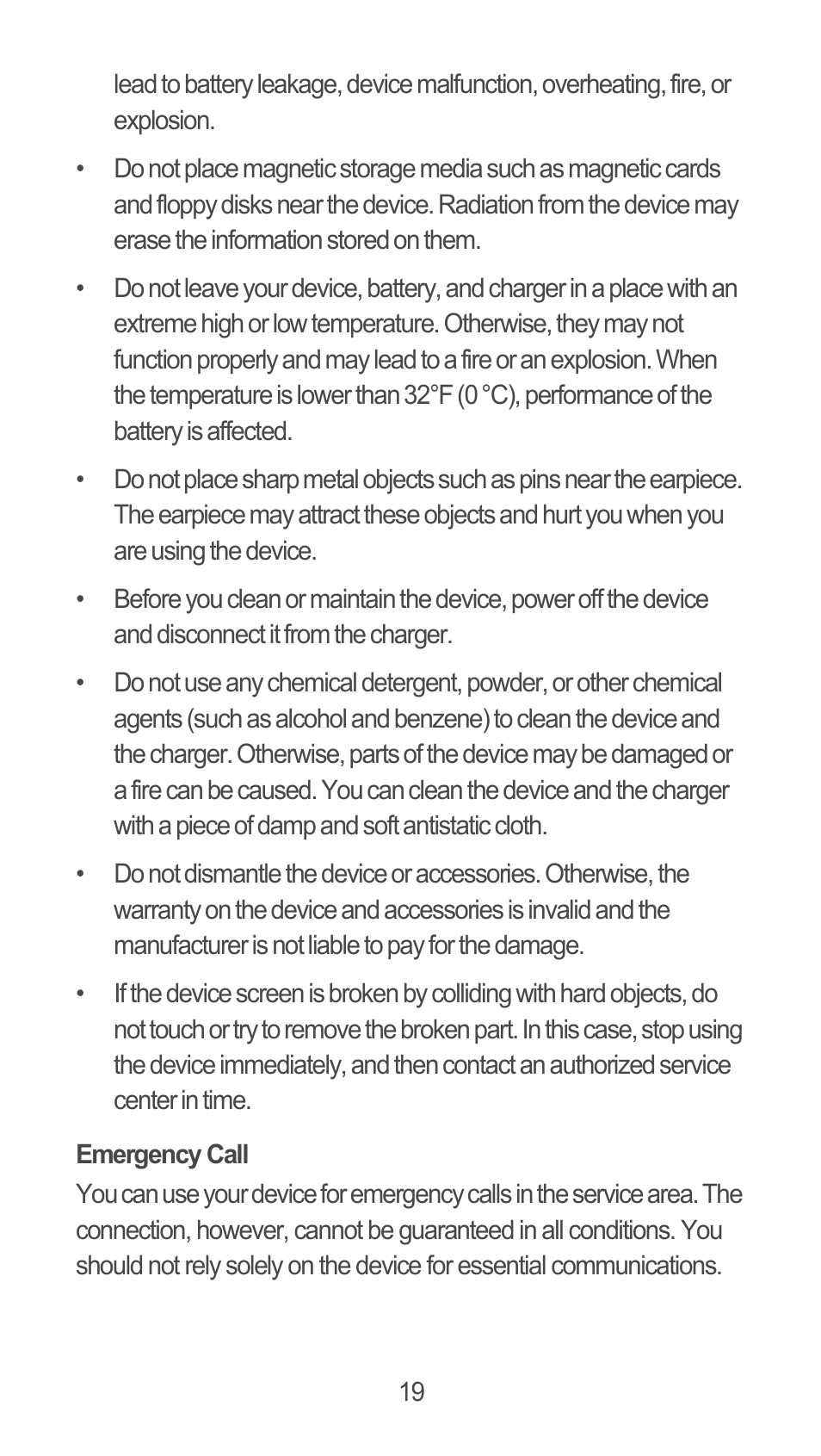 Emergency call | Huawei M660 Quick Start User Manual | Page 20 / 28