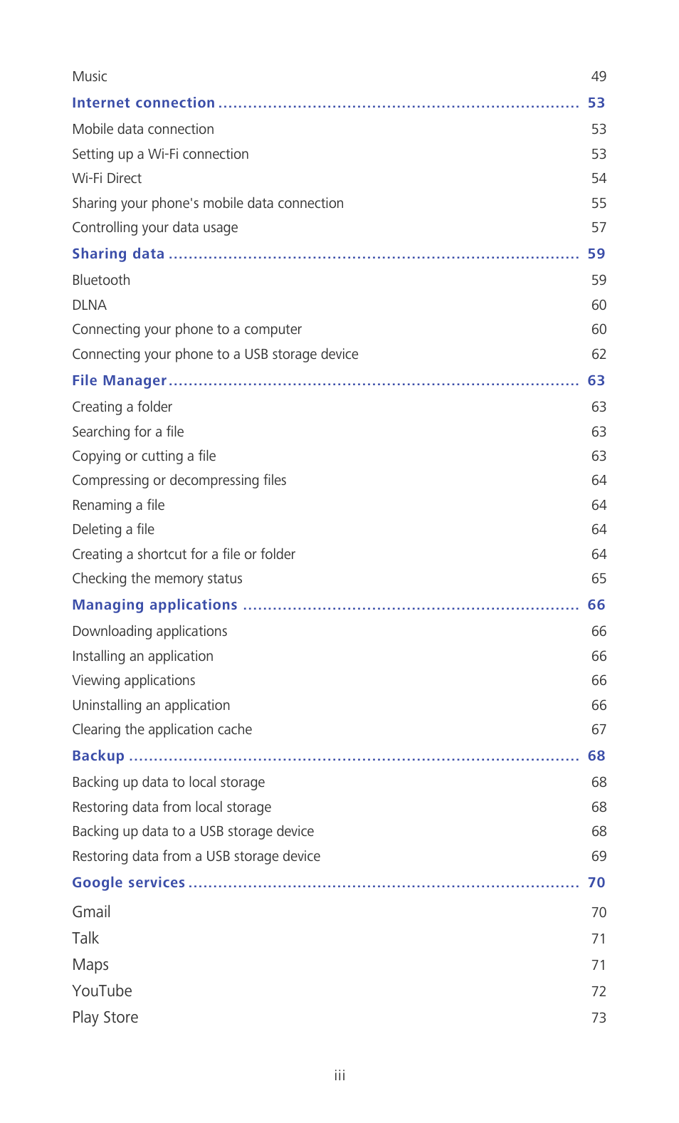 Huawei Ascend D2 User Manual | Page 4 / 103