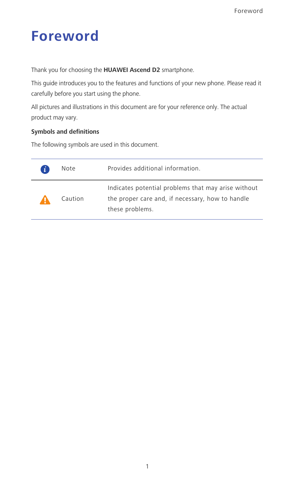 Foreword | Huawei Ascend D2 User Manual | Page 6 / 103