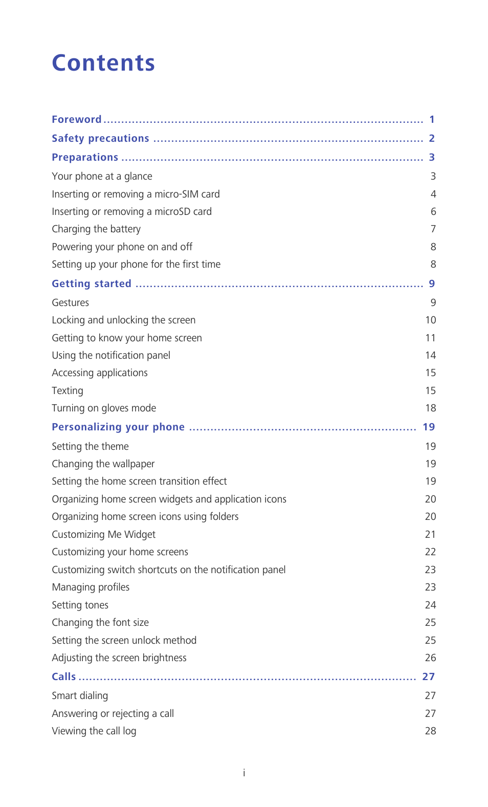 Huawei Ascend P6 User Guide User Manual | Page 2 / 107