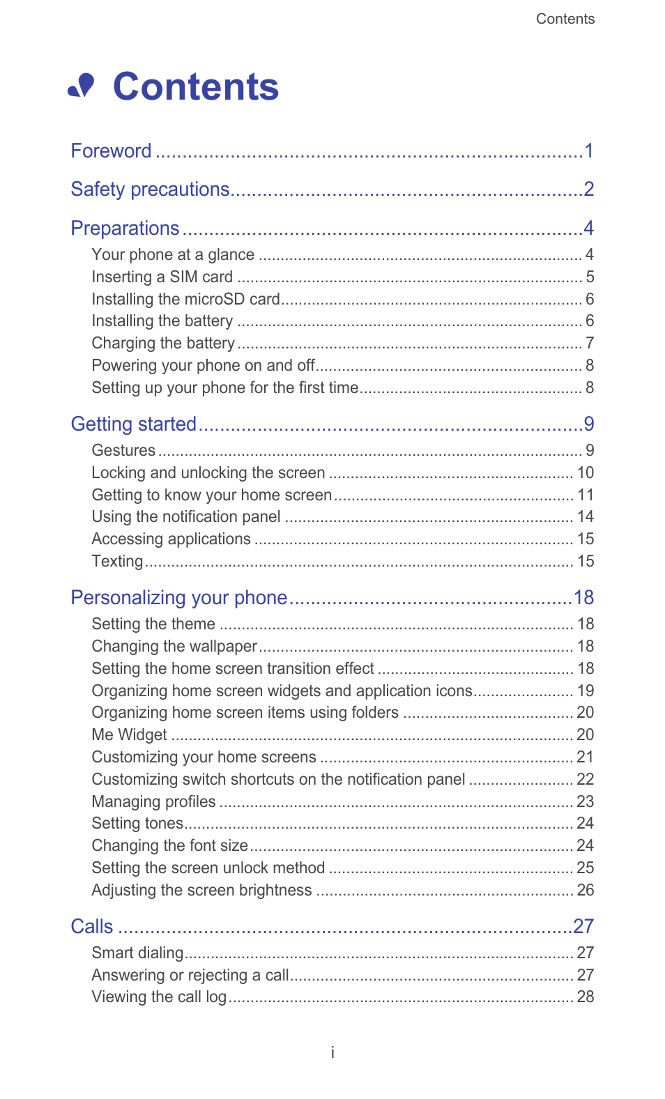 Huawei Ascend G510 User Guide User Manual | Page 2 / 94