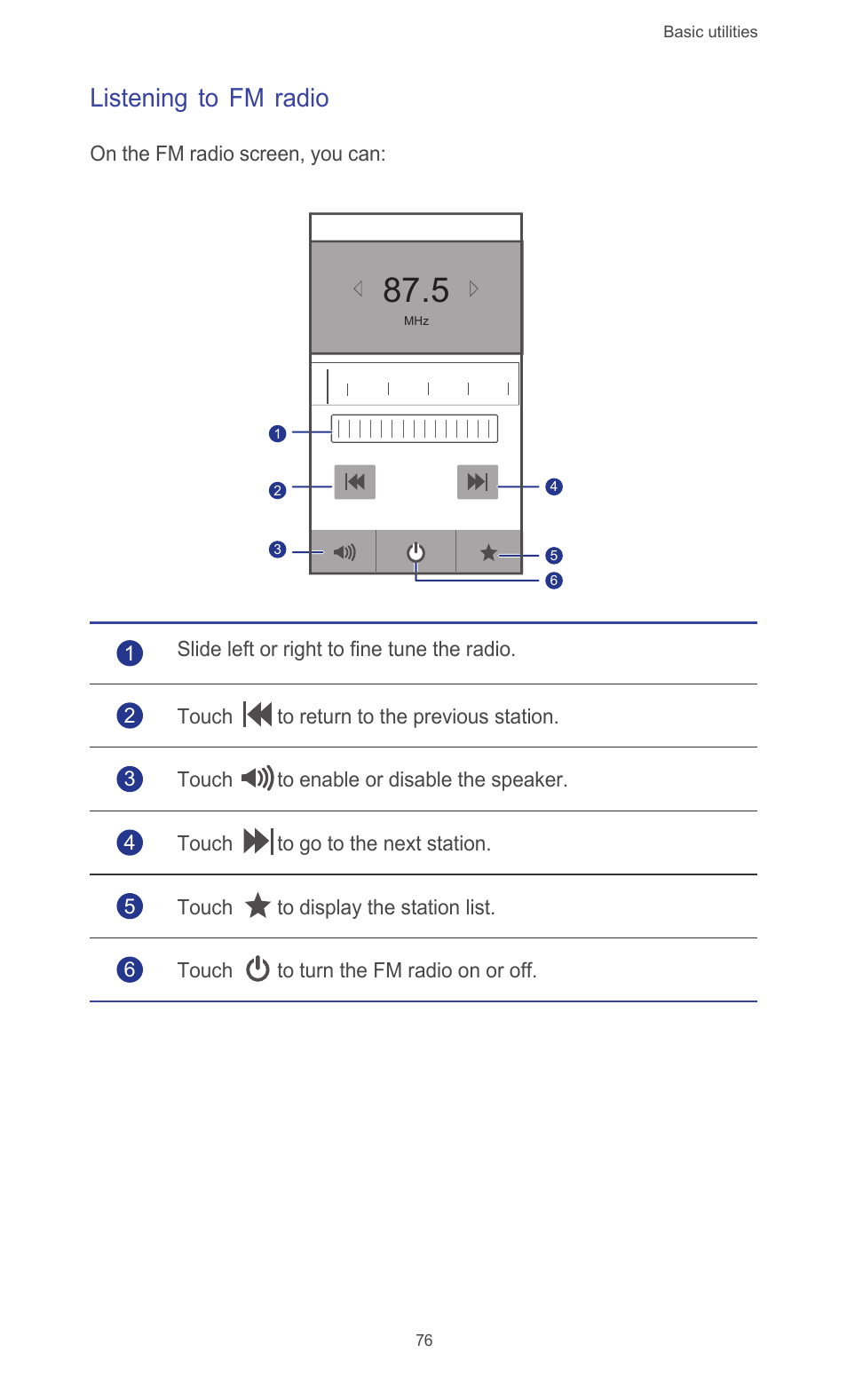 Listening to fm radio | Huawei Ascend G510 User Guide User Manual | Page 81 / 94