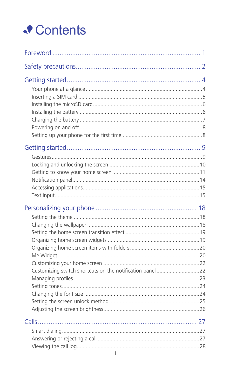Huawei Ascend G510 User Guide User Manual | Page 2 / 93