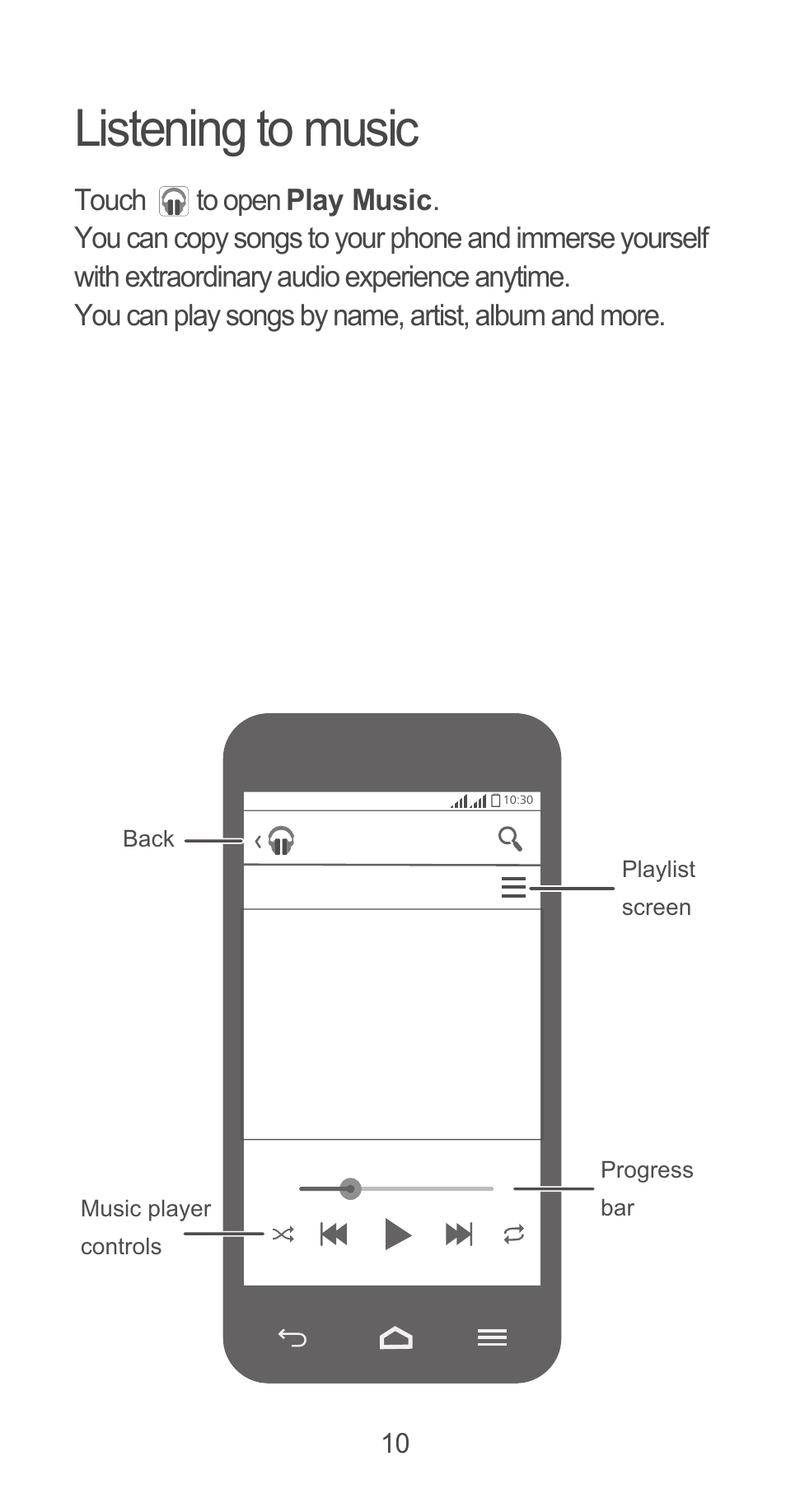 Listening to music | Huawei Ascend G525 User Manual | Page 10 / 168