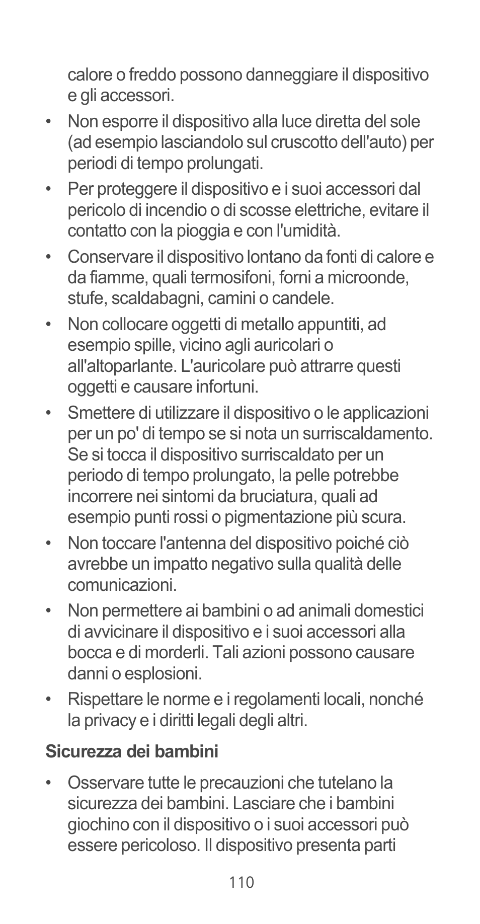 Sicurezza dei bambini | Huawei Ascend G525 User Manual | Page 110 / 168