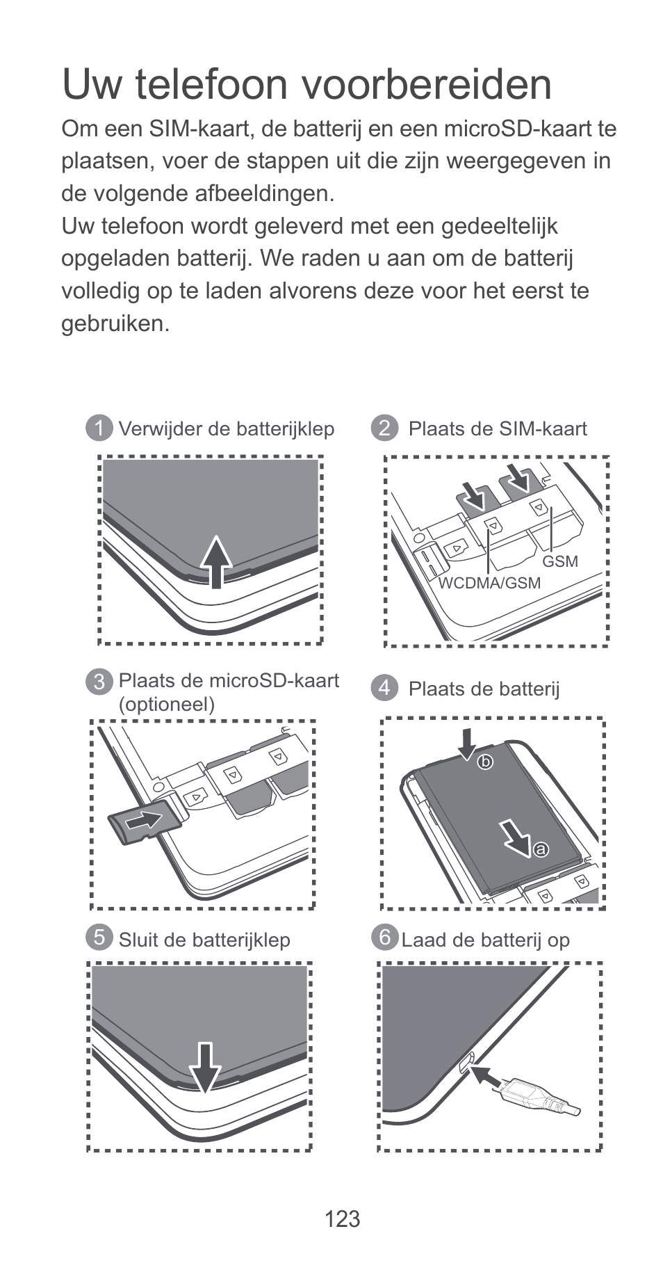 Uw telefoon voorbereiden | Huawei Ascend G525 User Manual | Page 123 / 168