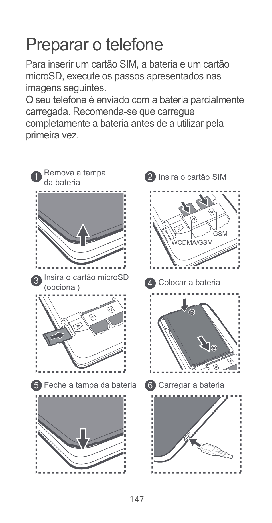 Preparar o telefone | Huawei Ascend G525 User Manual | Page 147 / 168