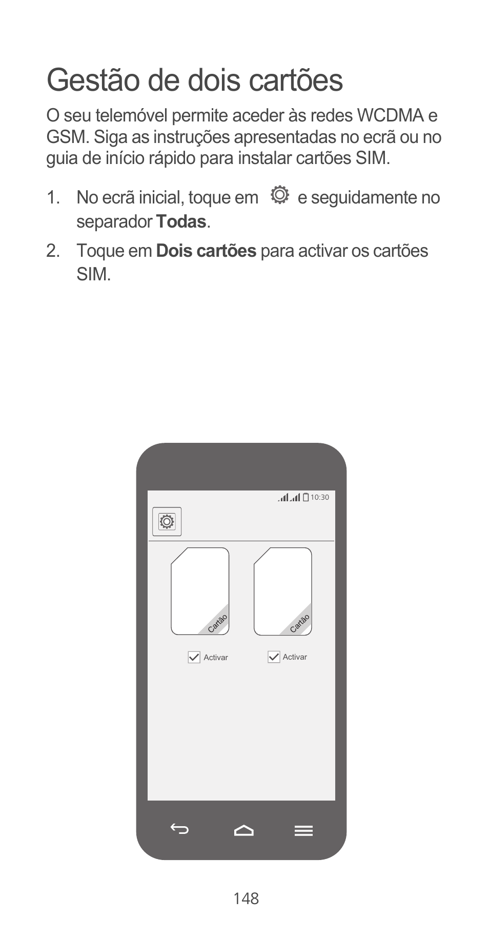 Gestão de dois cartões | Huawei Ascend G525 User Manual | Page 148 / 168