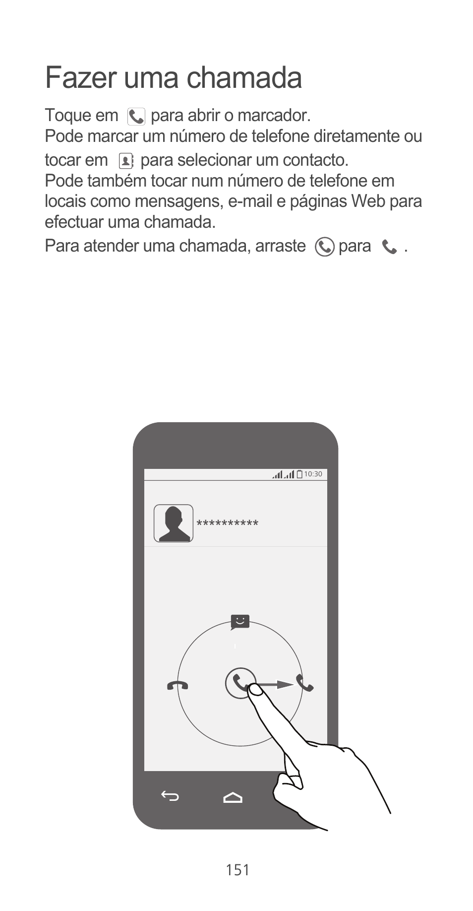 Fazer uma chamada | Huawei Ascend G525 User Manual | Page 151 / 168