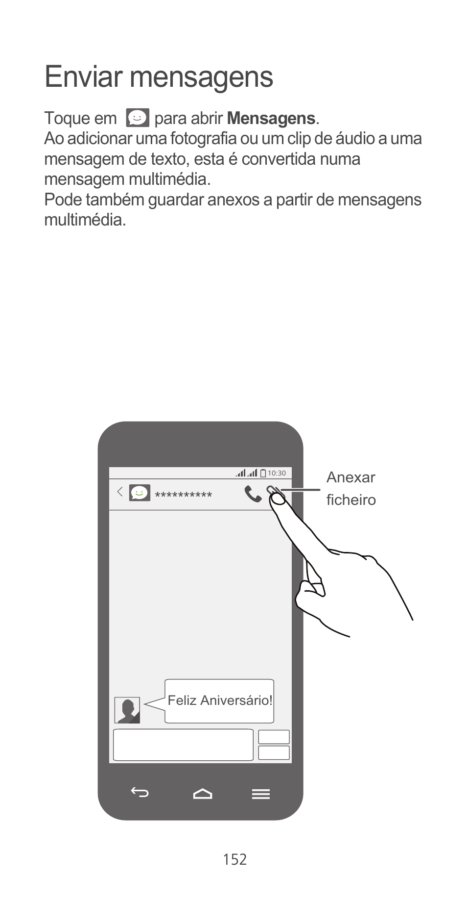 Enviar mensagens | Huawei Ascend G525 User Manual | Page 152 / 168