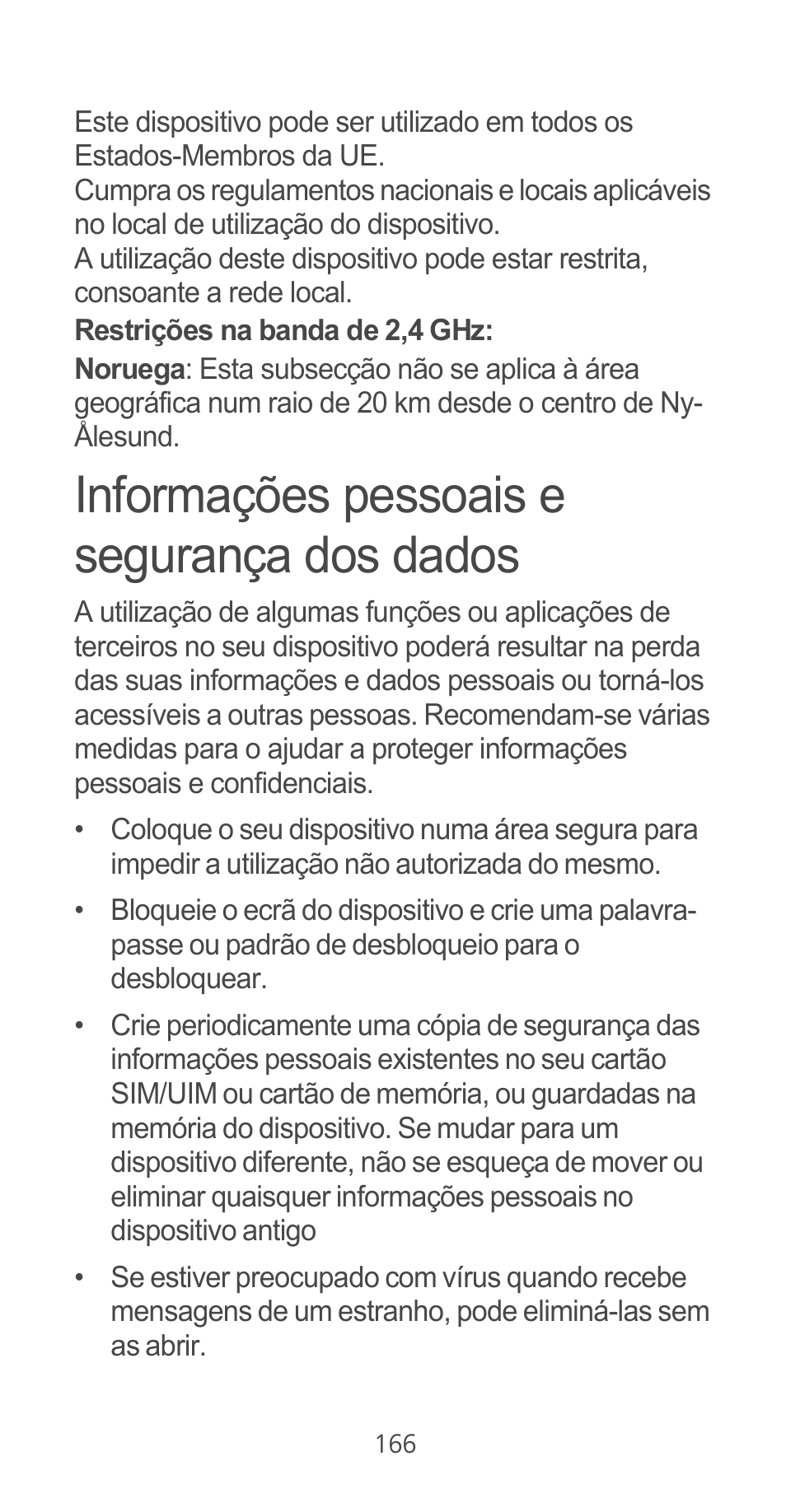 Informações pessoais e segurança dos dados | Huawei Ascend G525 User Manual | Page 166 / 168