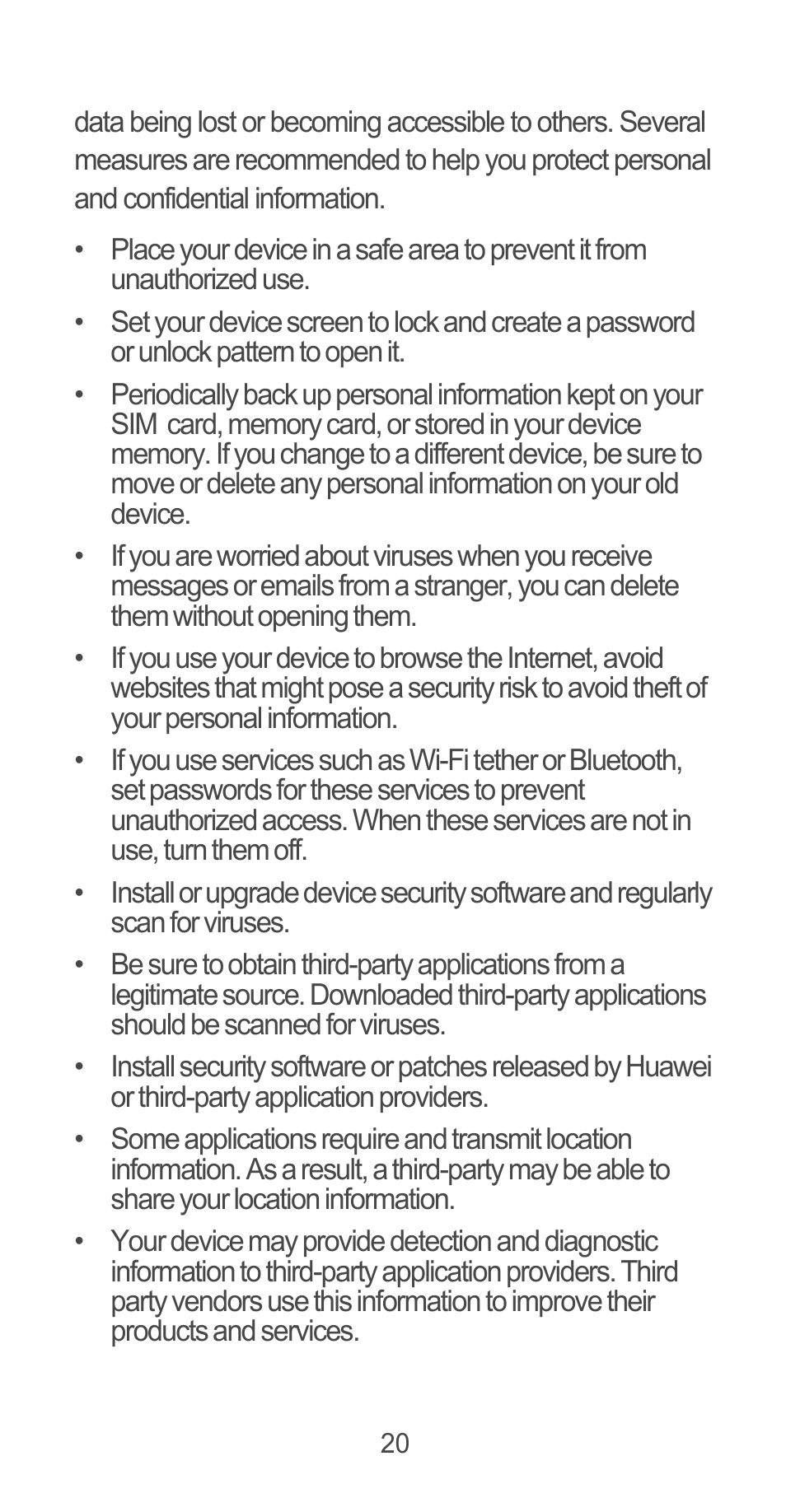 Huawei Ascend G525 User Manual | Page 20 / 168