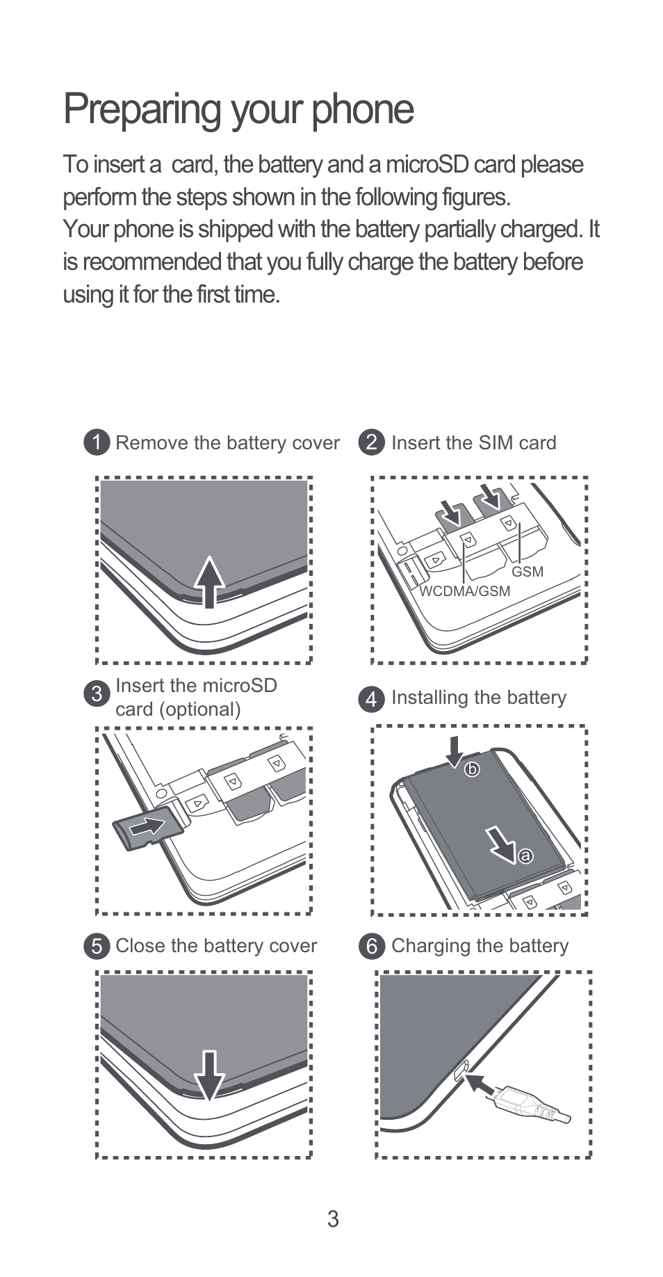 Preparing your phone | Huawei Ascend G525 User Manual | Page 3 / 168