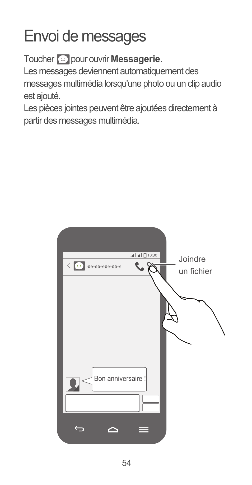 Envoi de messages | Huawei Ascend G525 User Manual | Page 54 / 168