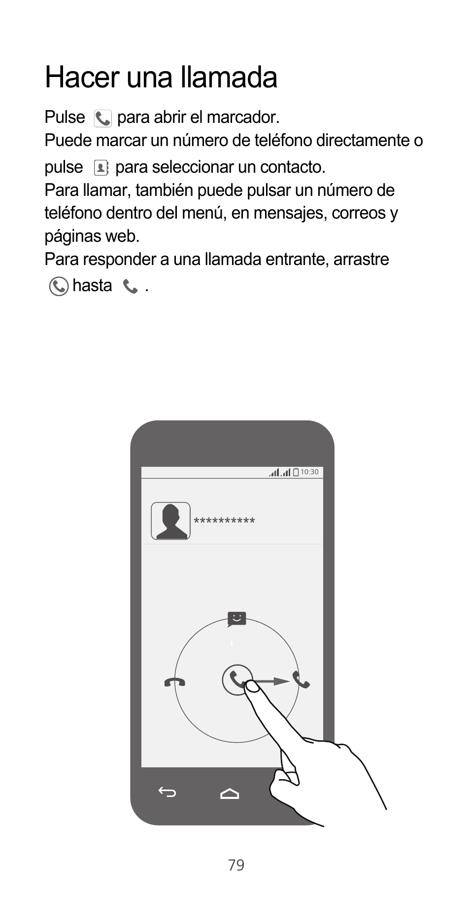 Hacer una llamada | Huawei Ascend G525 User Manual | Page 79 / 168
