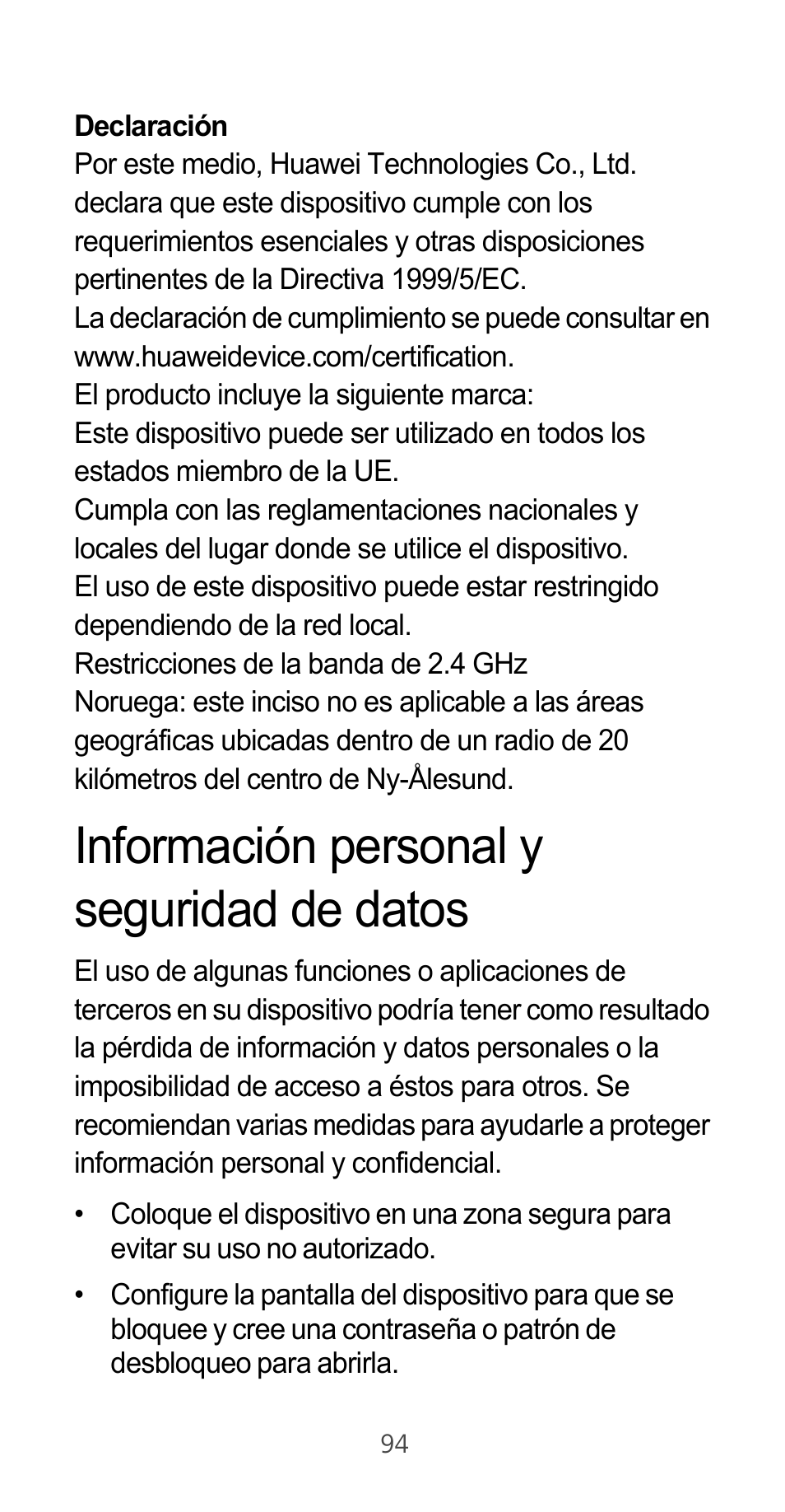 Información personal y seguridad de datos | Huawei Ascend G525 User Manual | Page 94 / 168