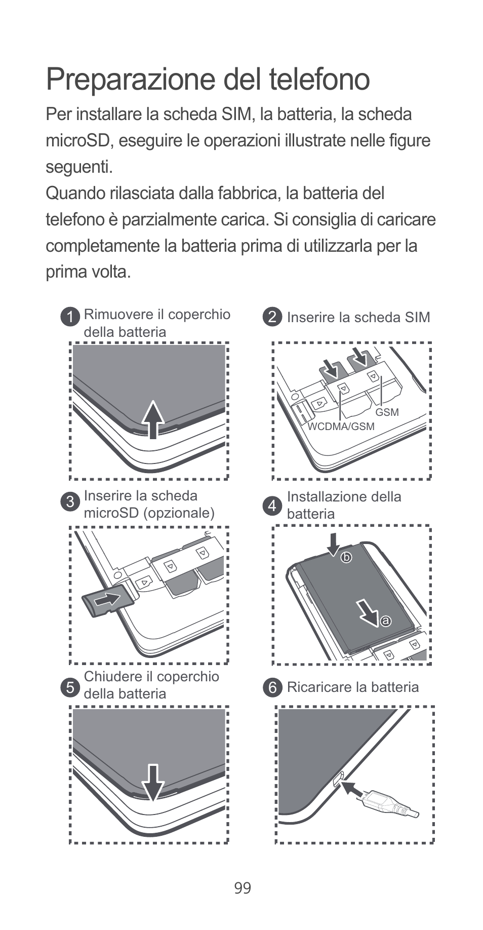 Preparazione del telefono | Huawei Ascend G525 User Manual | Page 99 / 168