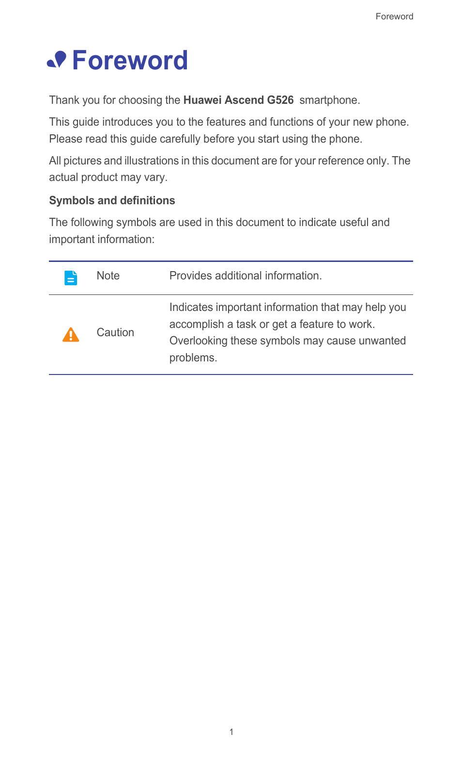 Foreword | Huawei Ascend G526 User Manual | Page 6 / 94