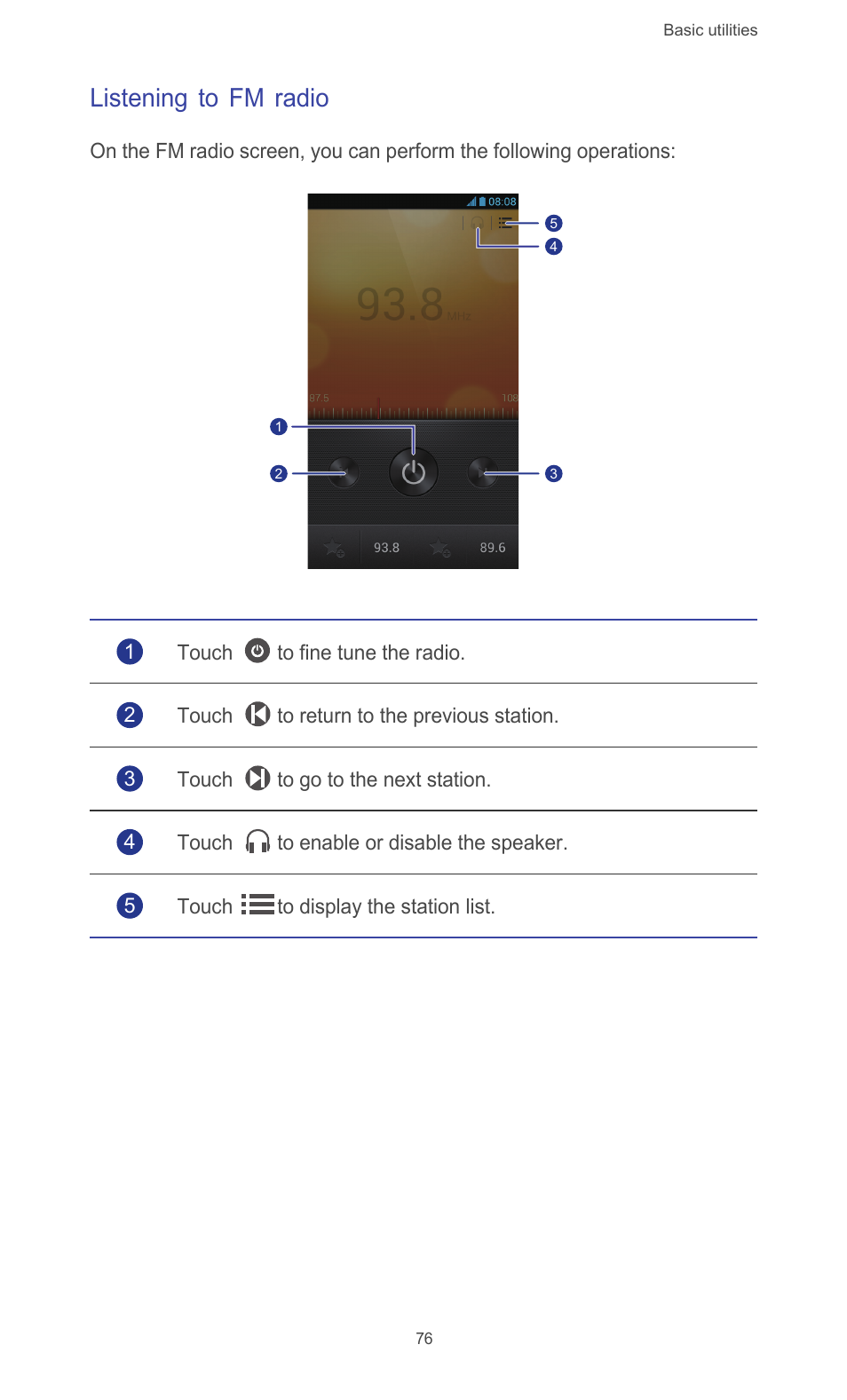 Listening to fm radio | Huawei Ascend G526 User Manual | Page 81 / 94