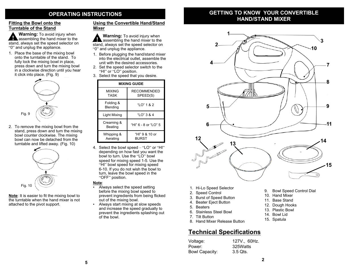 Technical specifications | Bravetti EURO-PRO EP585H User Manual | Page 3 / 4