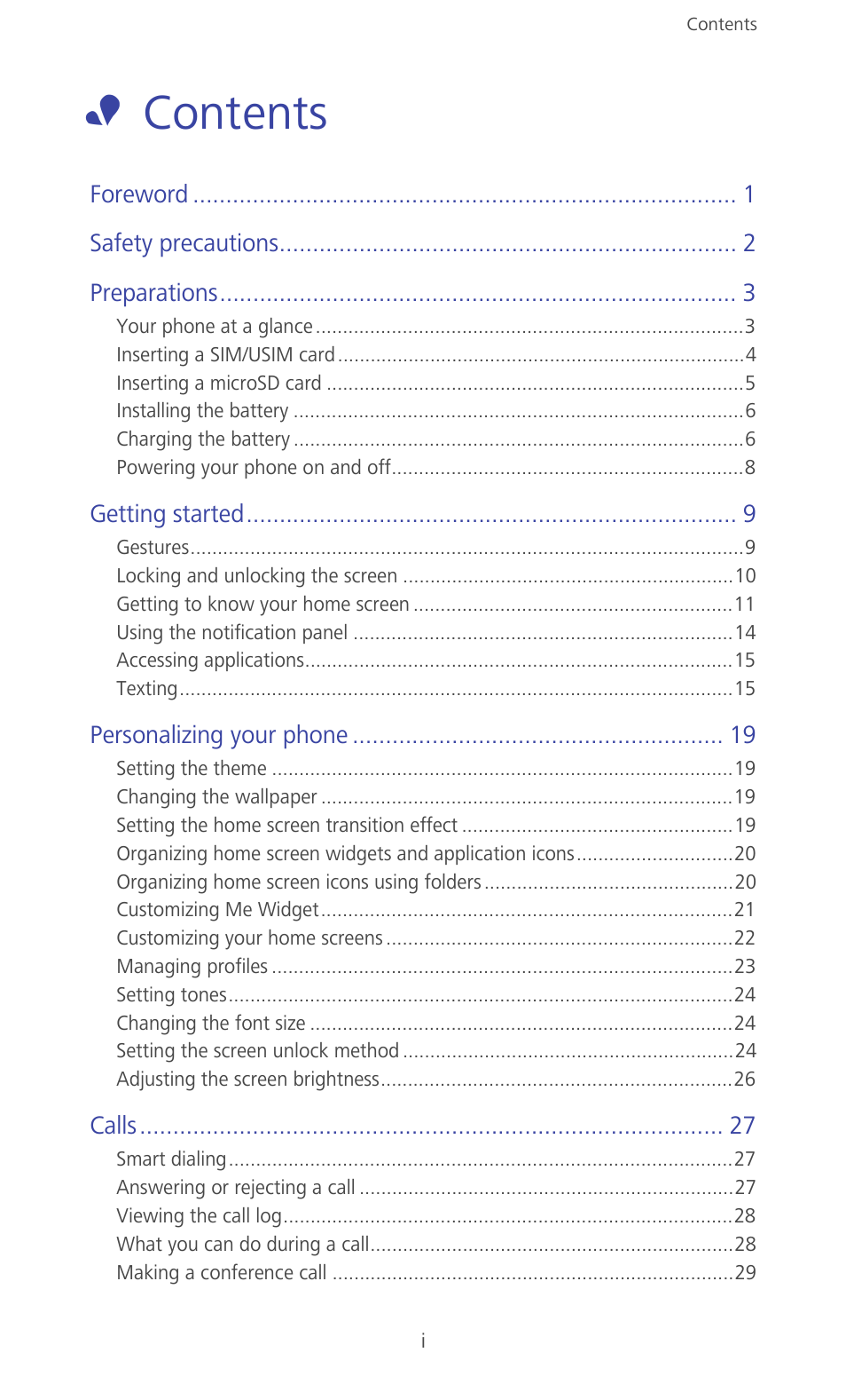 Huawei Ascend G610-U15 User Manual | Page 2 / 94