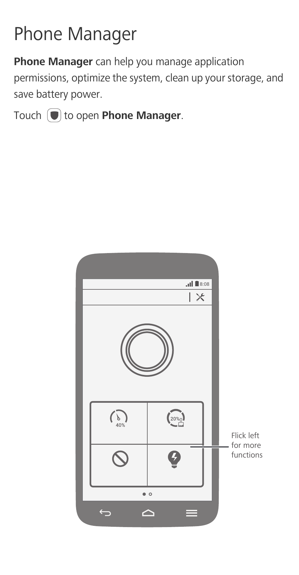 Phone manager | Huawei Ascend G620S Quick Start User Manual | Page 8 / 27