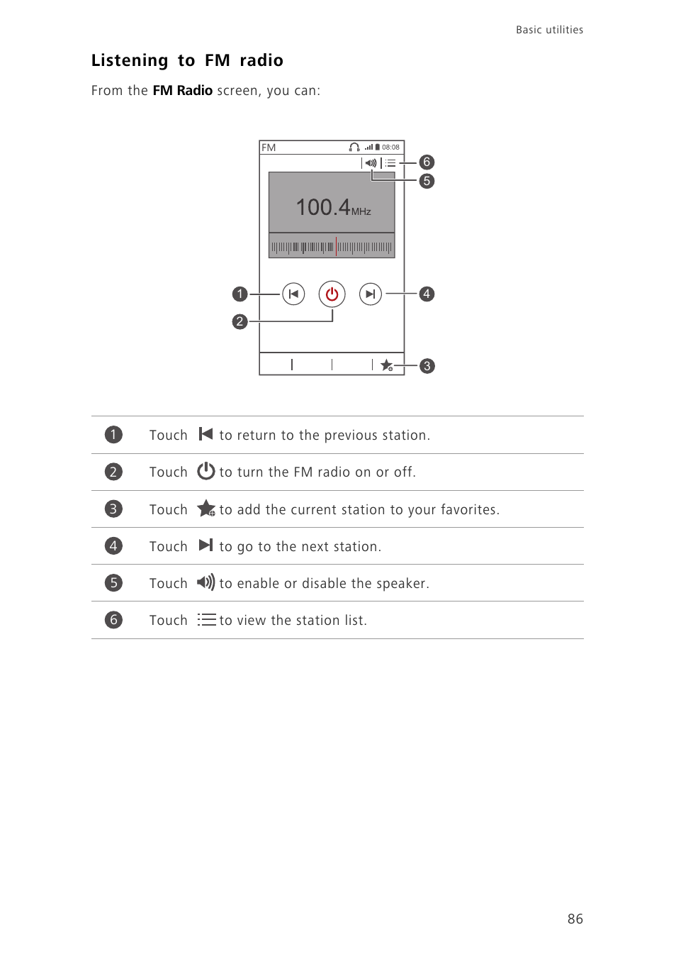 Listening to fm radio | Huawei Ascend G620 User Manual | Page 91 / 99