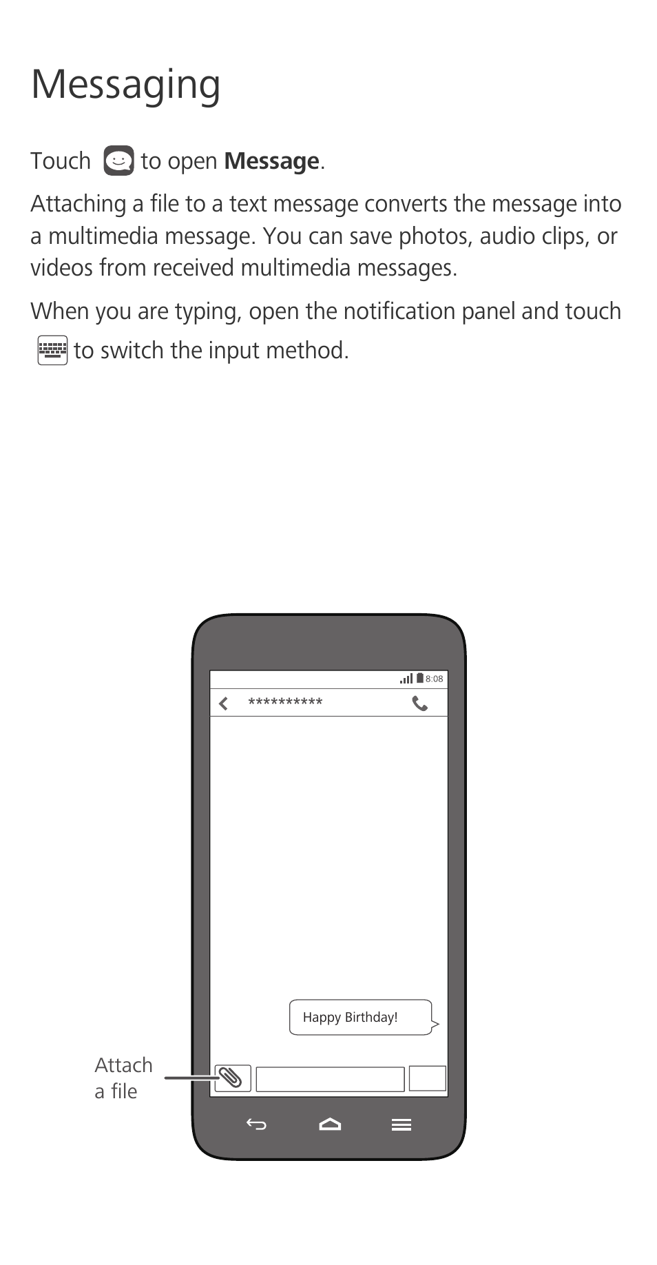 Messaging | Huawei Ascend G630-U20 Quick Start User Manual | Page 8 / 26