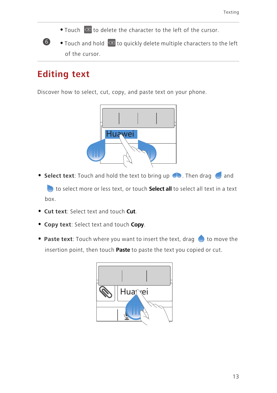 Editing text, G]ko | Huawei Ascend G630-U20 User Guide User Manual | Page 17 / 69