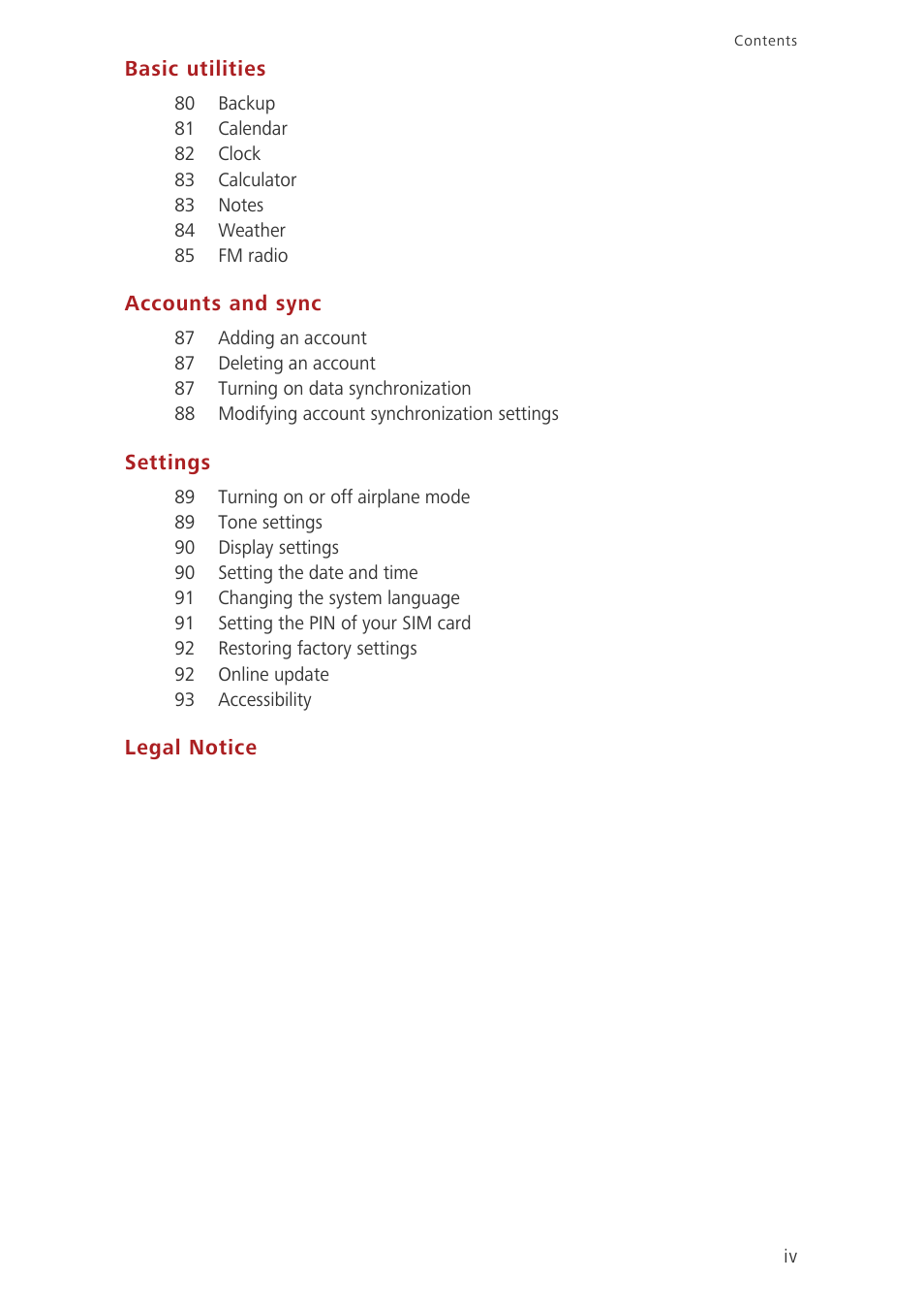 Huawei Ascend G630-U20 User Guide User Manual | Page 5 / 102