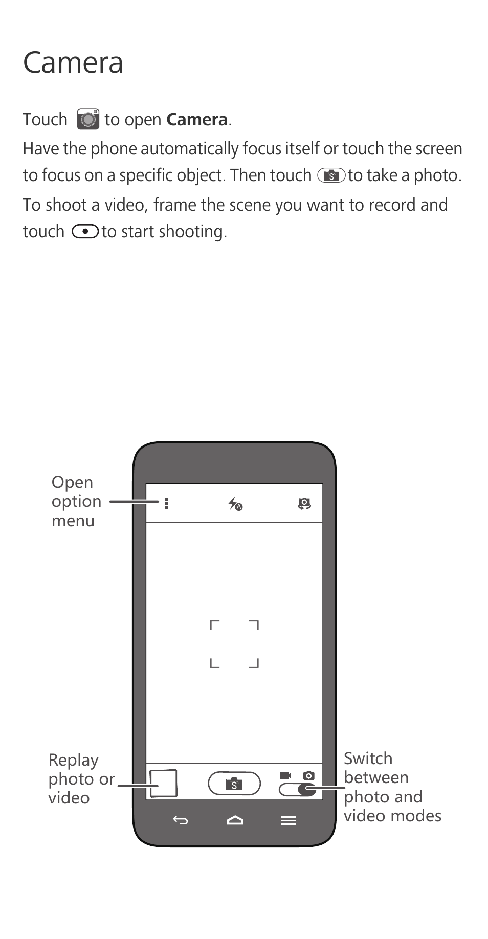 Camera | Huawei Ascend G630-U251 Quick Start User Manual | Page 9 / 24