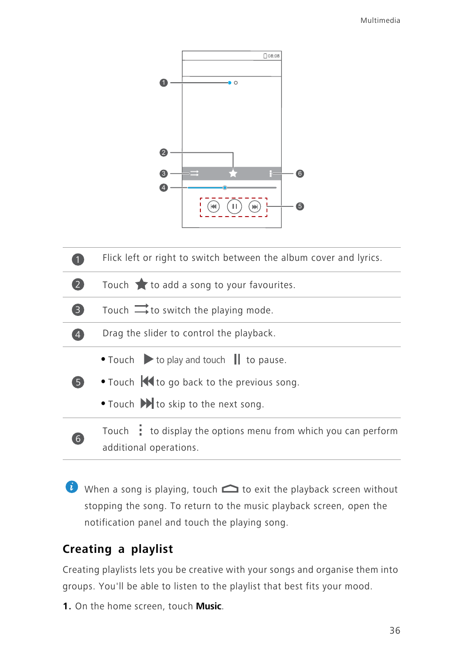 Creating a playlist | Huawei Ascend G6-U10 User Manual | Page 40 / 59