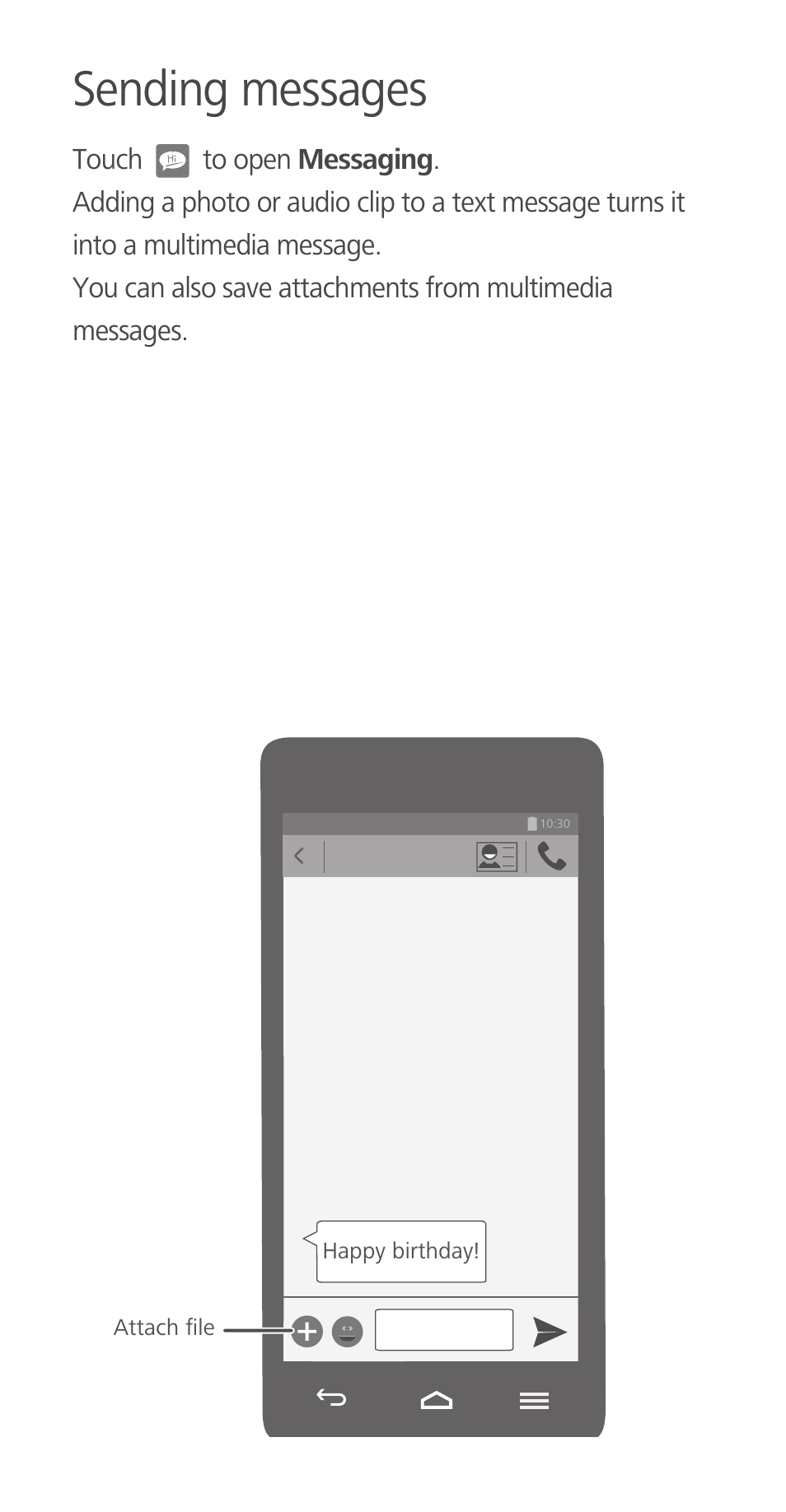 Sending messages | Huawei Ascend G700-U10 User Manual | Page 10 / 32