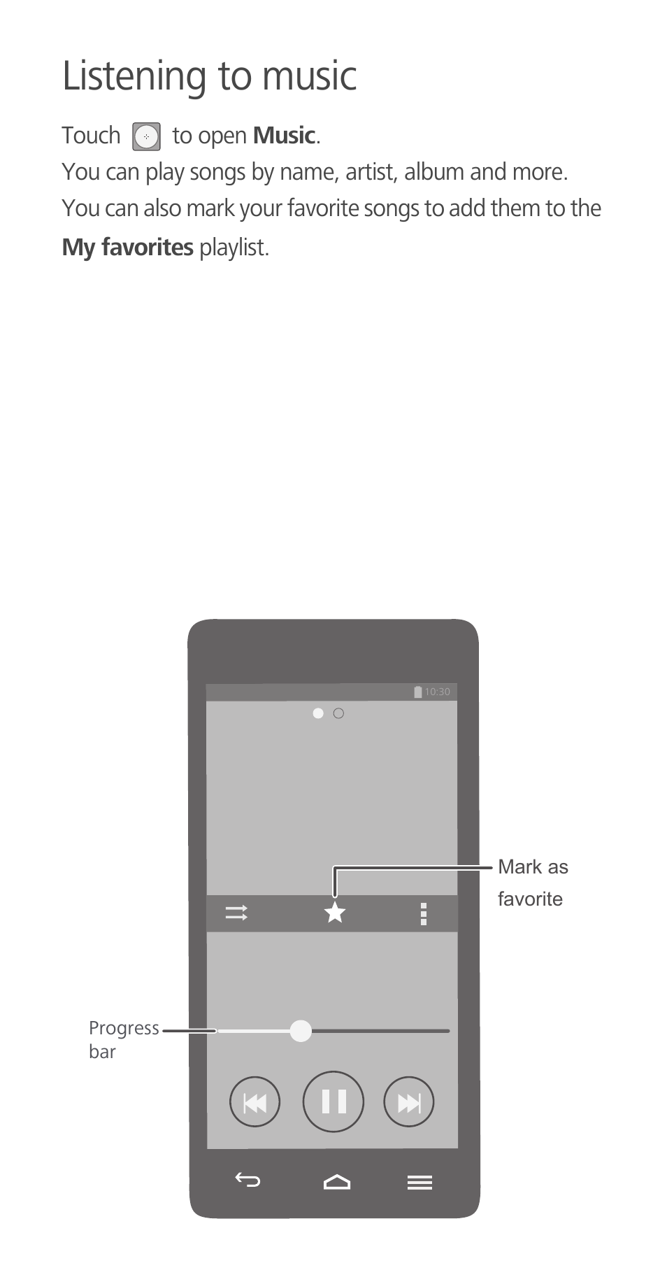 Listening to music | Huawei Ascend G700-U10 User Manual | Page 12 / 32