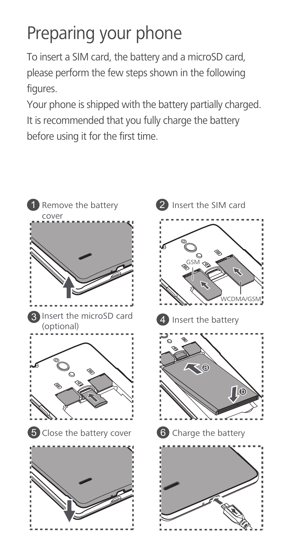 Preparing your phone | Huawei Ascend G700-U10 User Manual | Page 4 / 32