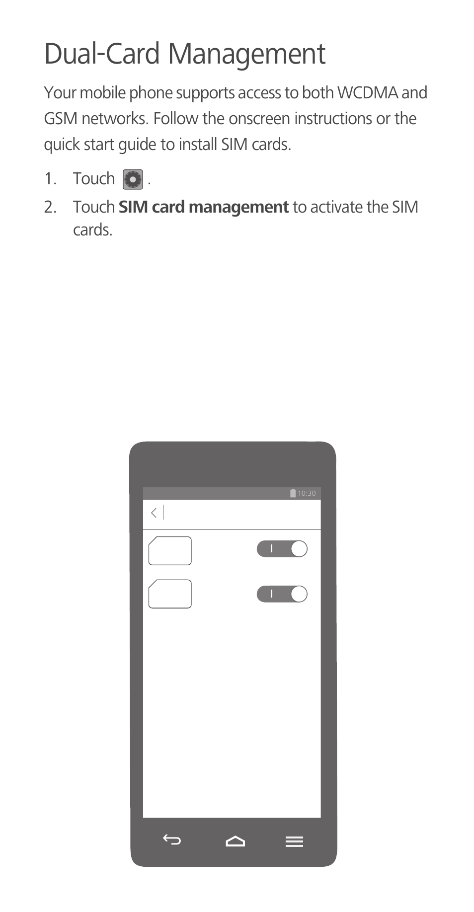 Dual-card management | Huawei Ascend G700-U10 User Manual | Page 5 / 32