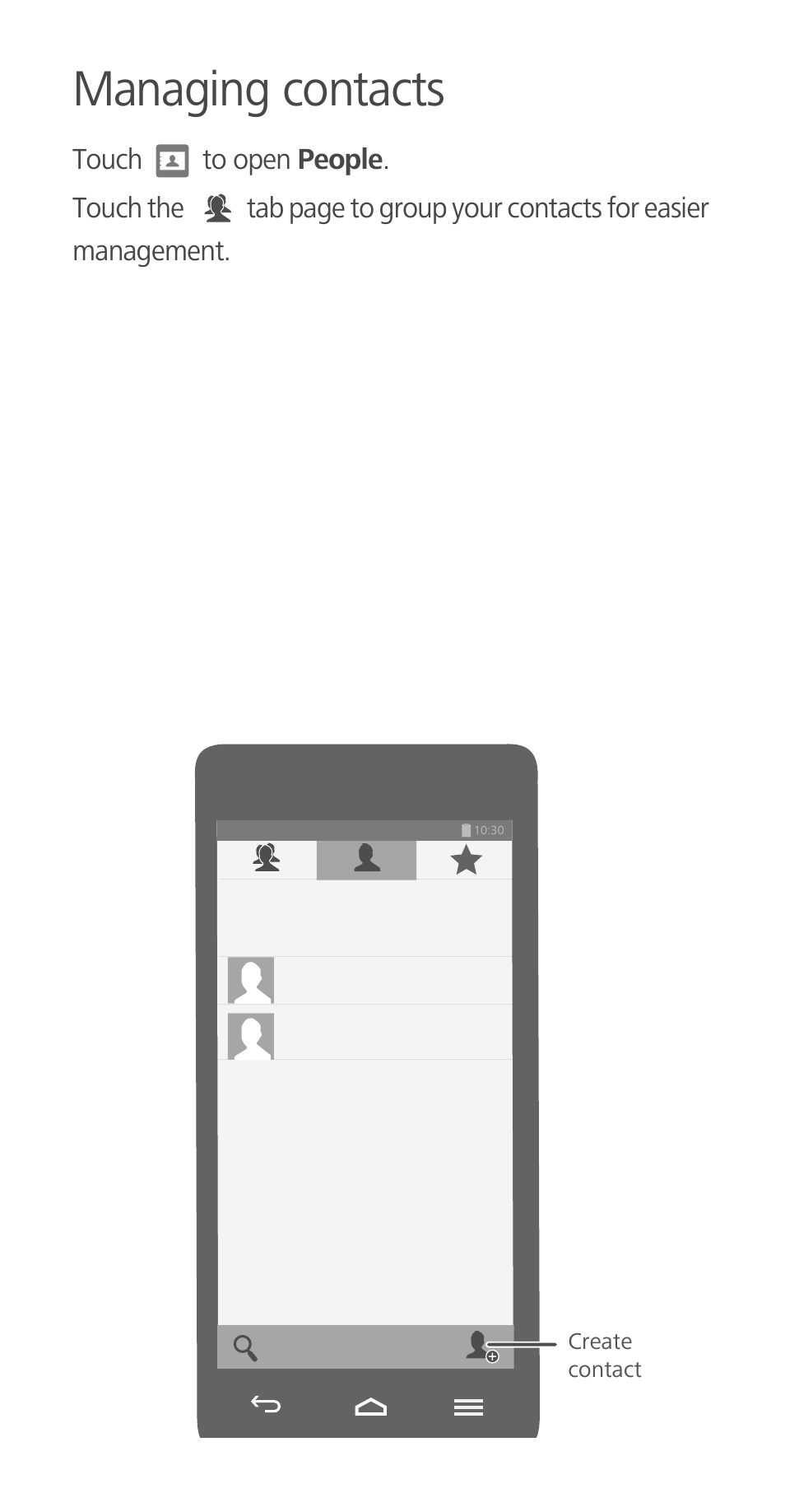 Managing contacts | Huawei Ascend G700-U10 User Manual | Page 8 / 32