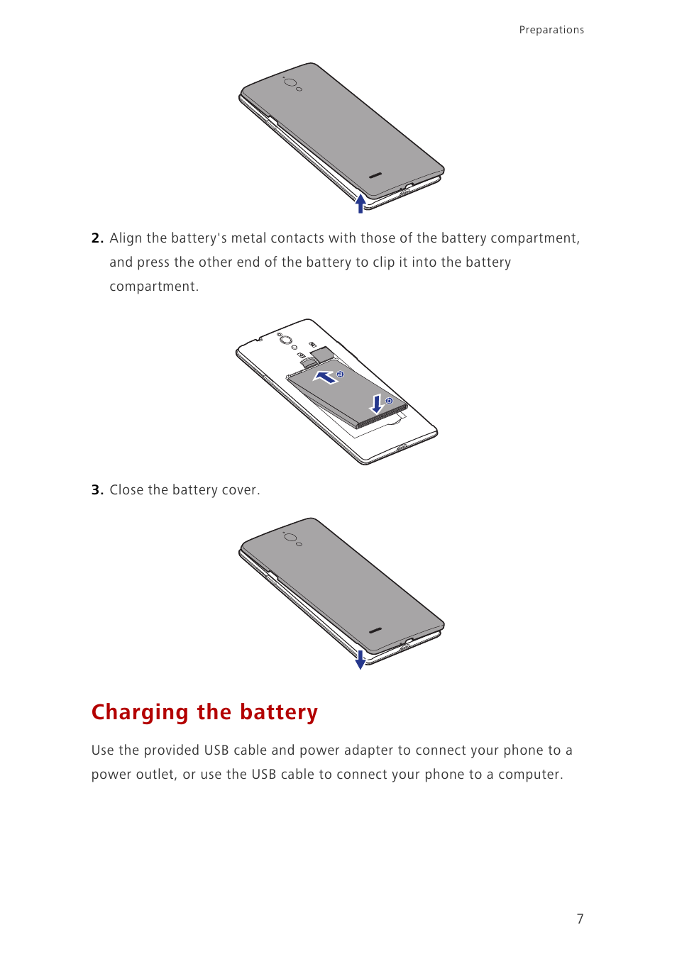 Charging the battery | Huawei Ascend G700-U20 User Manual | Page 12 / 98