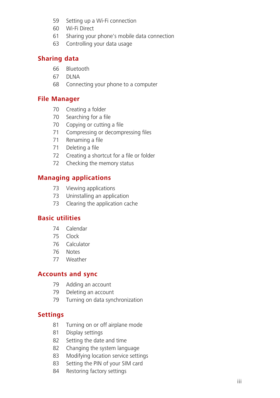 Huawei Ascend G700-U20 User Manual | Page 4 / 98