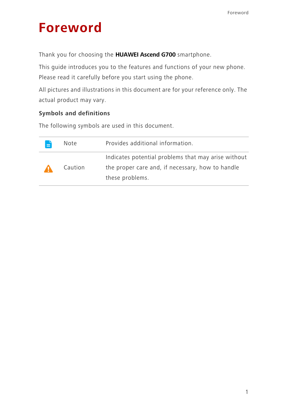 Foreword | Huawei Ascend G700-U20 User Manual | Page 6 / 98