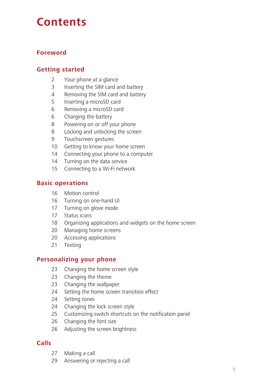 Huawei Ascend G730-U27 User Manual | Page 2 / 101
