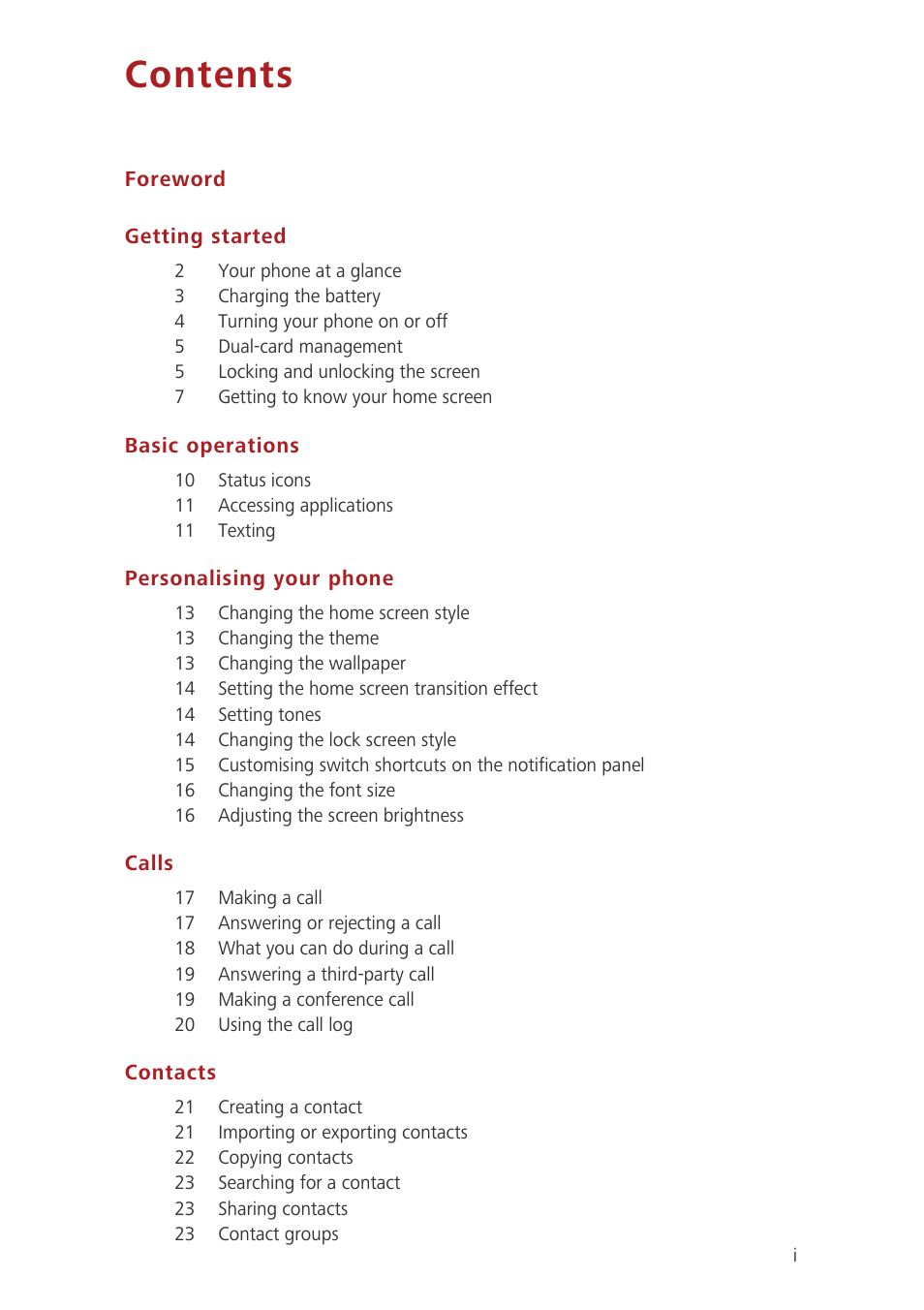 Huawei Ascend G750-U10 User Manual | Page 2 / 72