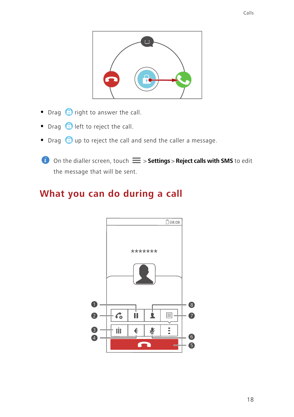 What you can do during a call | Huawei Ascend G750-U10 User Manual | Page 22 / 72