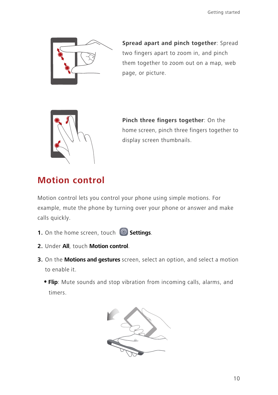 Motion control | Huawei Ascend G7-L01 User Guide User Manual | Page 14 / 84