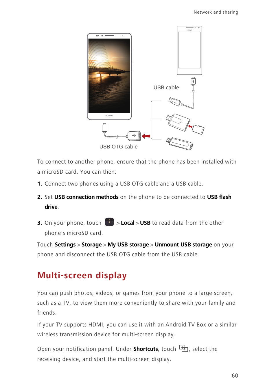 Multi-screen display | Huawei Ascend Mate7 MT7-TL10 User Manual | Page 64 / 89