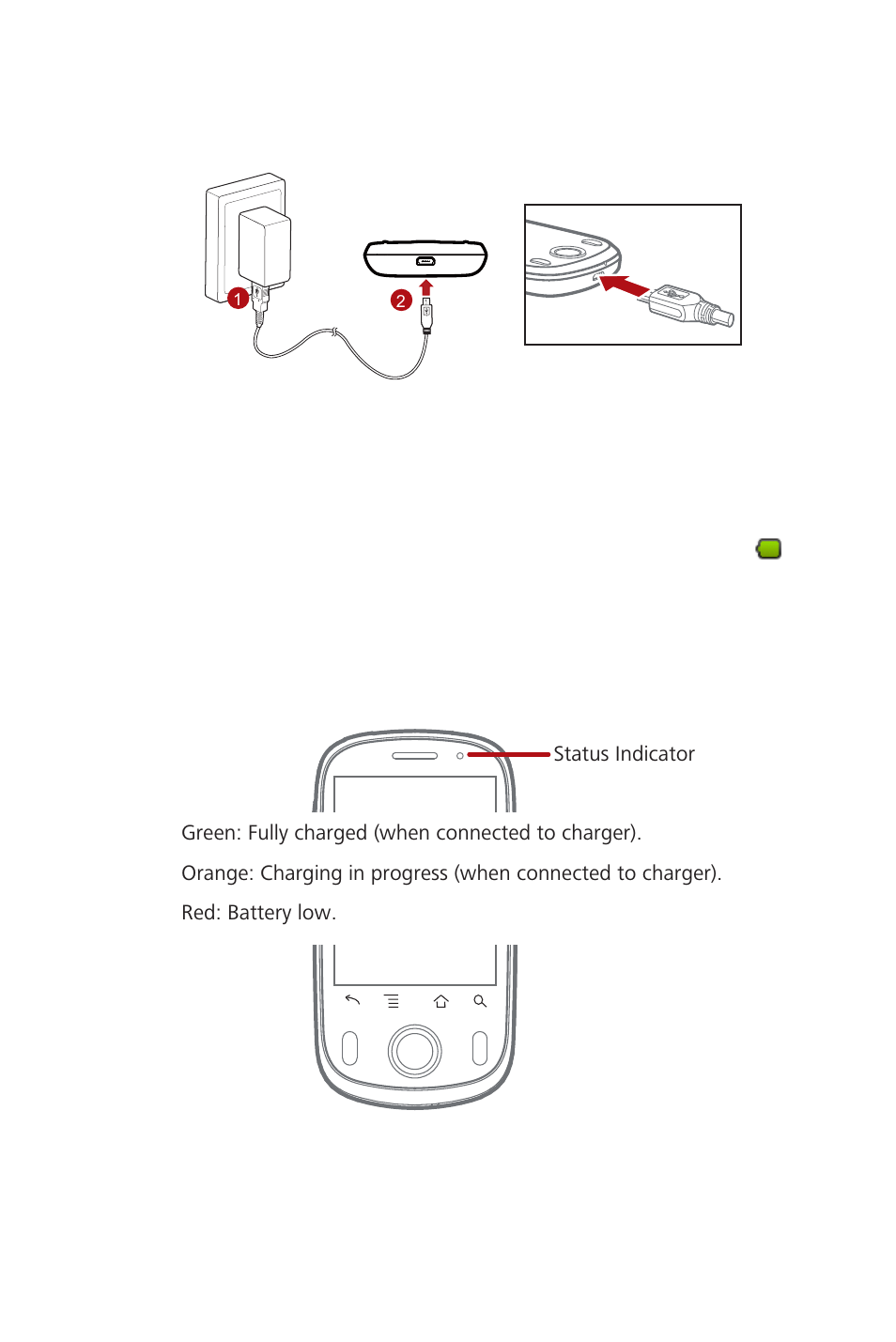 2 charging the battery, Status indicator, 3 important information about the battery | Huawei M835 User Guide User Manual | Page 13 / 72