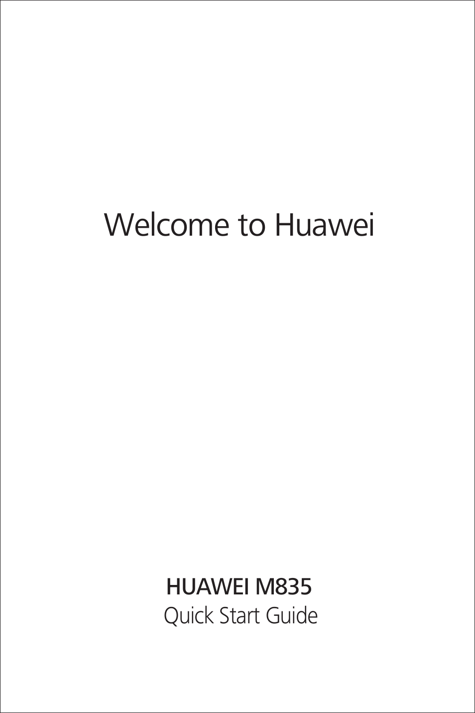 Huawei M835 Quick Start User Manual | 23 pages