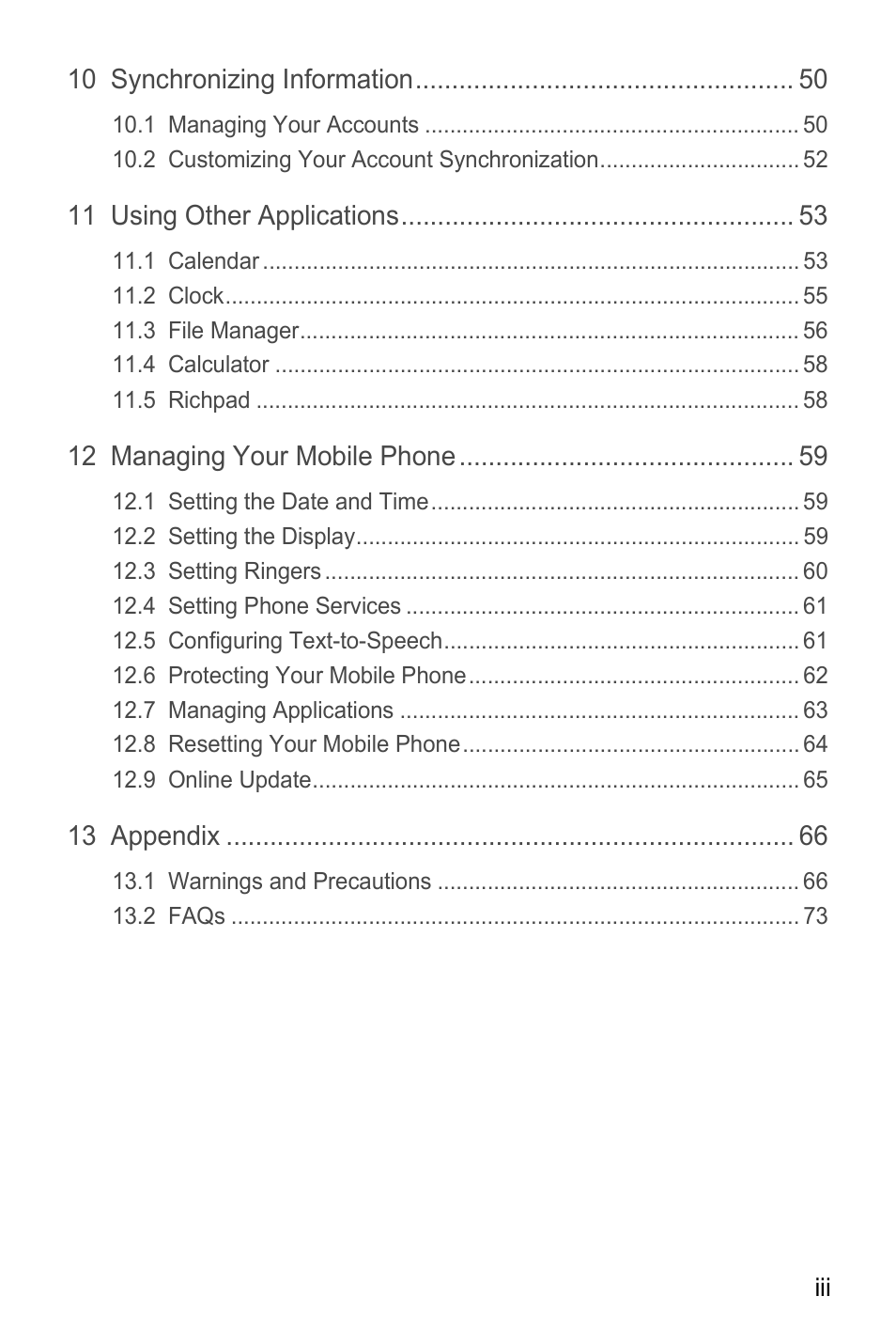 Huawei M865C User Manual | Page 4 / 80