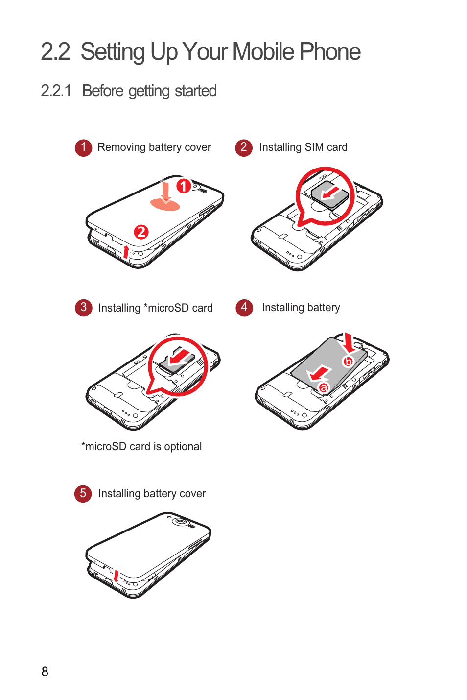 2 setting up your mobile phone, 1 before getting started | Huawei M886 Radio Shack User Manual | Page 12 / 86