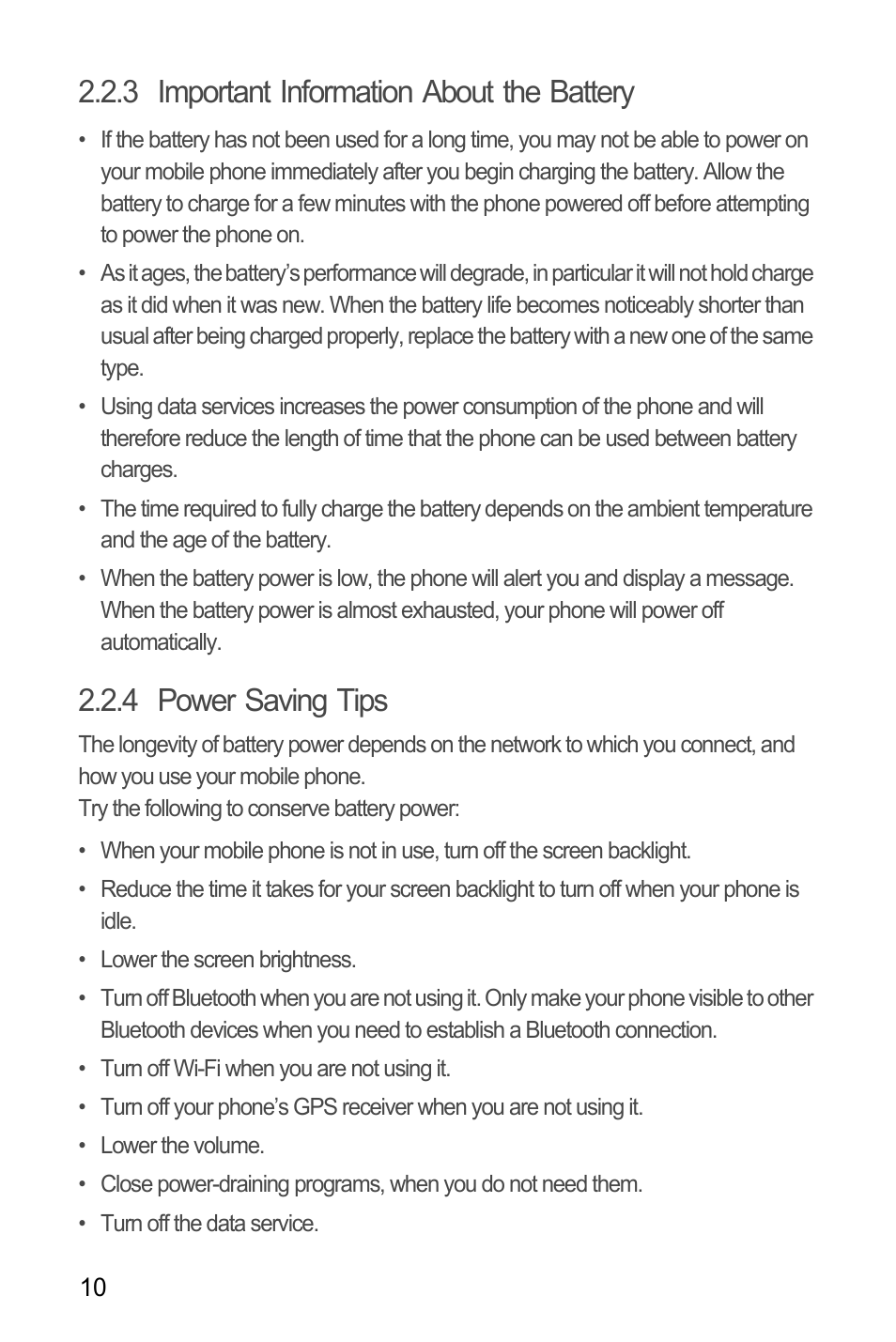 3 important information about the battery, 4 power saving tips | Huawei M886 Radio Shack User Manual | Page 14 / 86